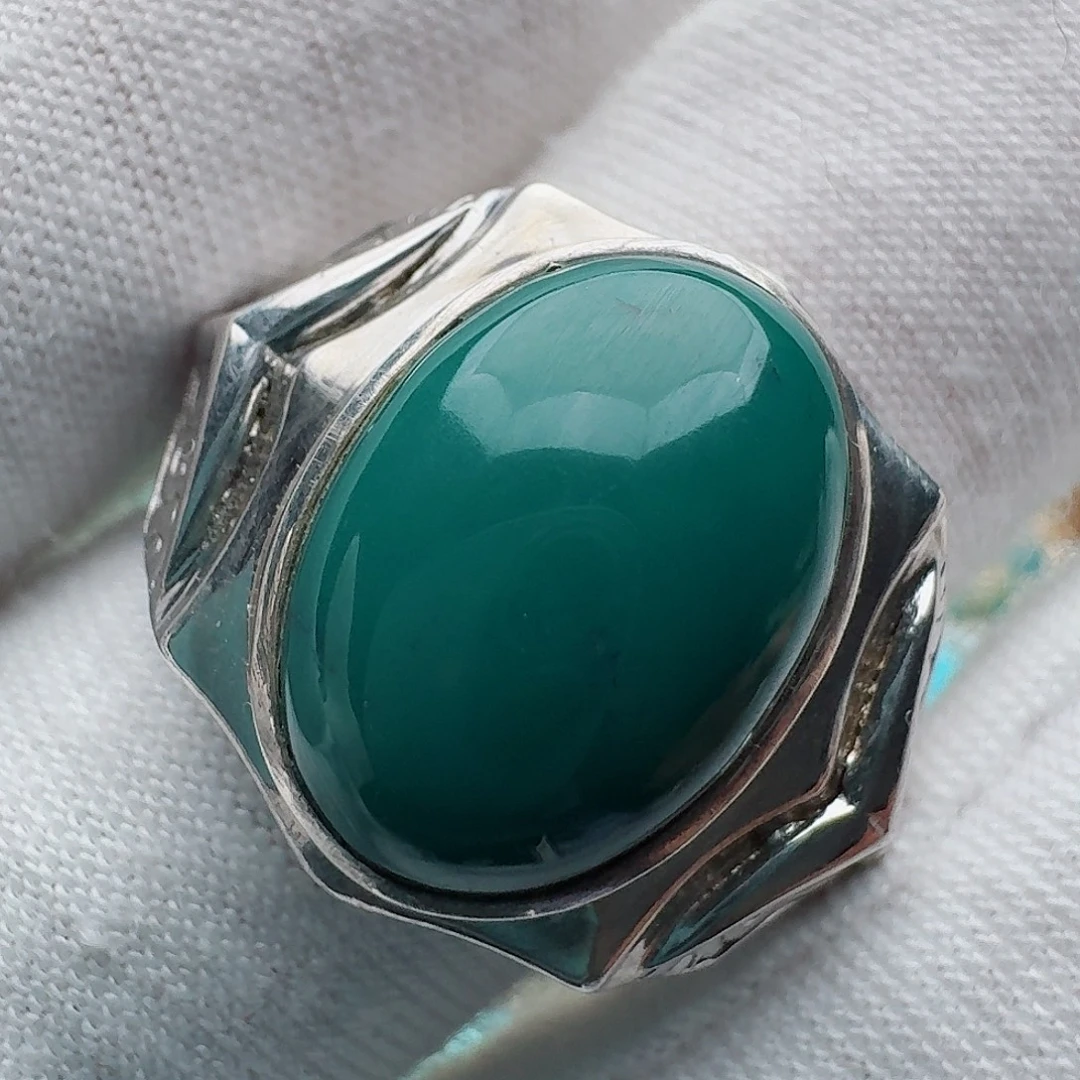 绿松石银S925镶嵌戒指