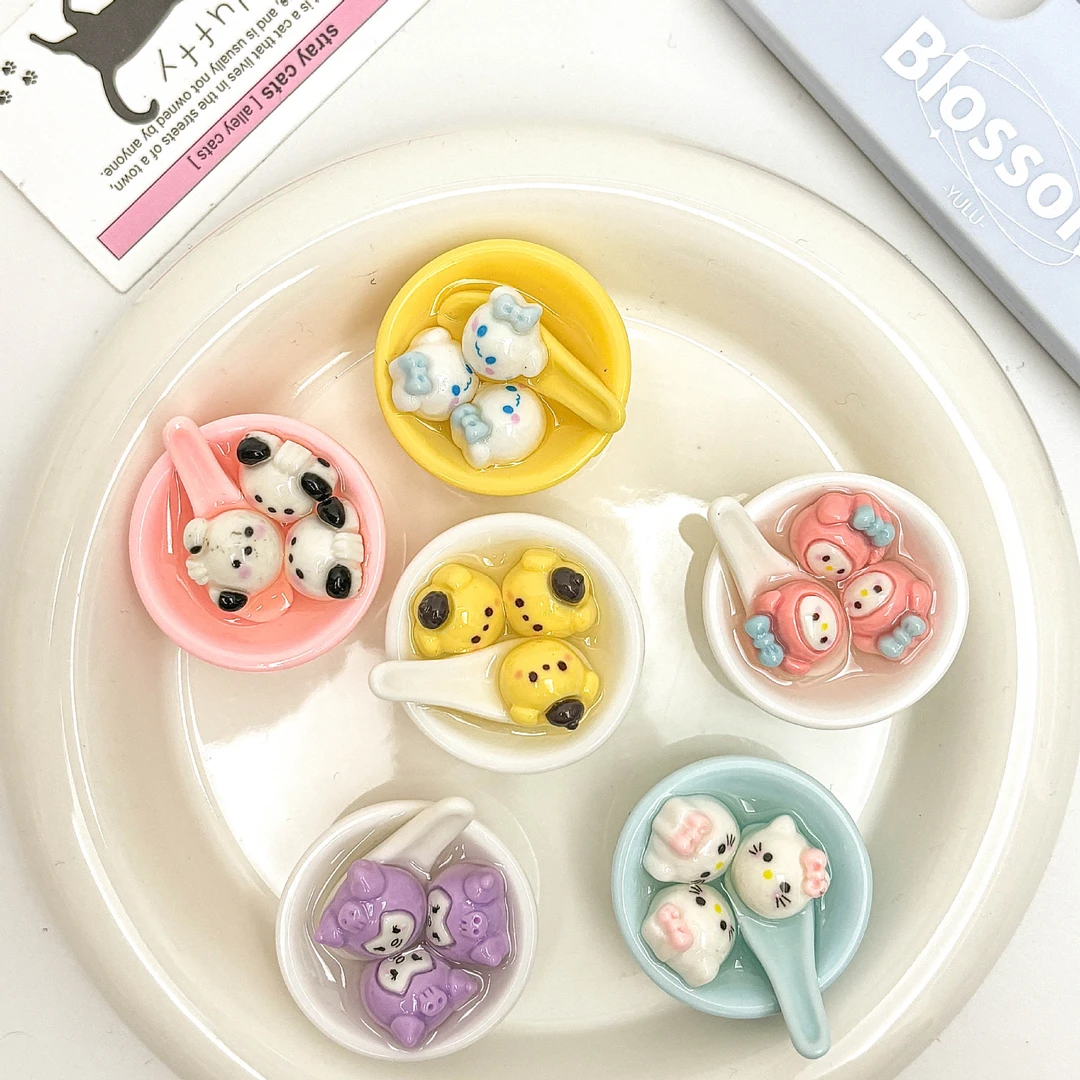 （许愿对对碰）可爱卡通三丽鸥汤圆碗diy饰品摆件