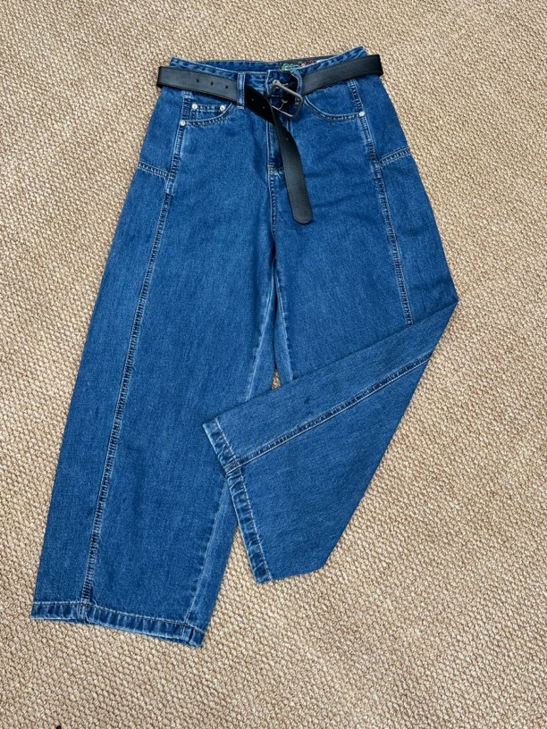 夏季新款中腰显瘦百搭牛仔裤时尚设计感十足牛仔裤复古直筒7878