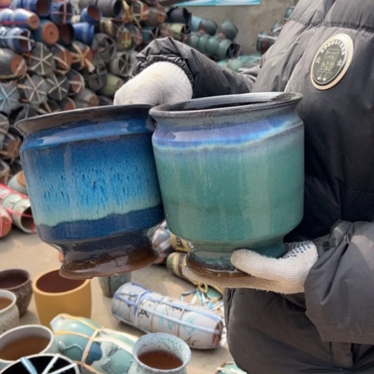 紫砂花盆高20口17————