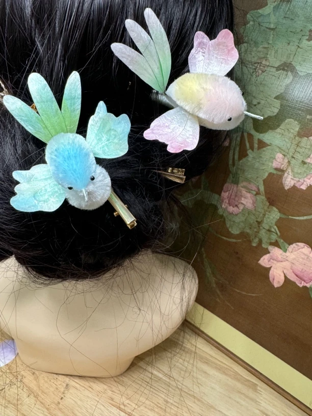 江南浔汉服头饰古风饰品 绒花默认发夹