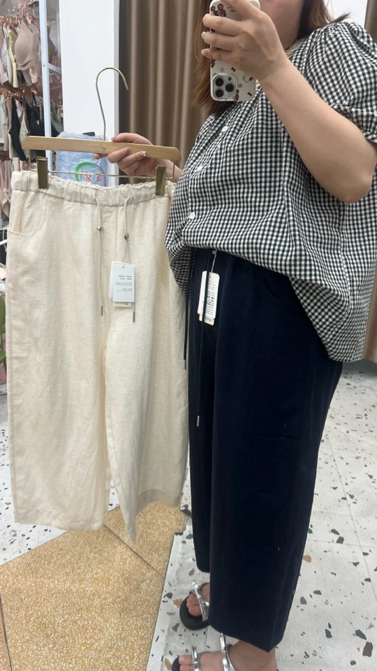 【真爱妈咪】孕妇夏季亚麻八分裤无托腹休闲裤235