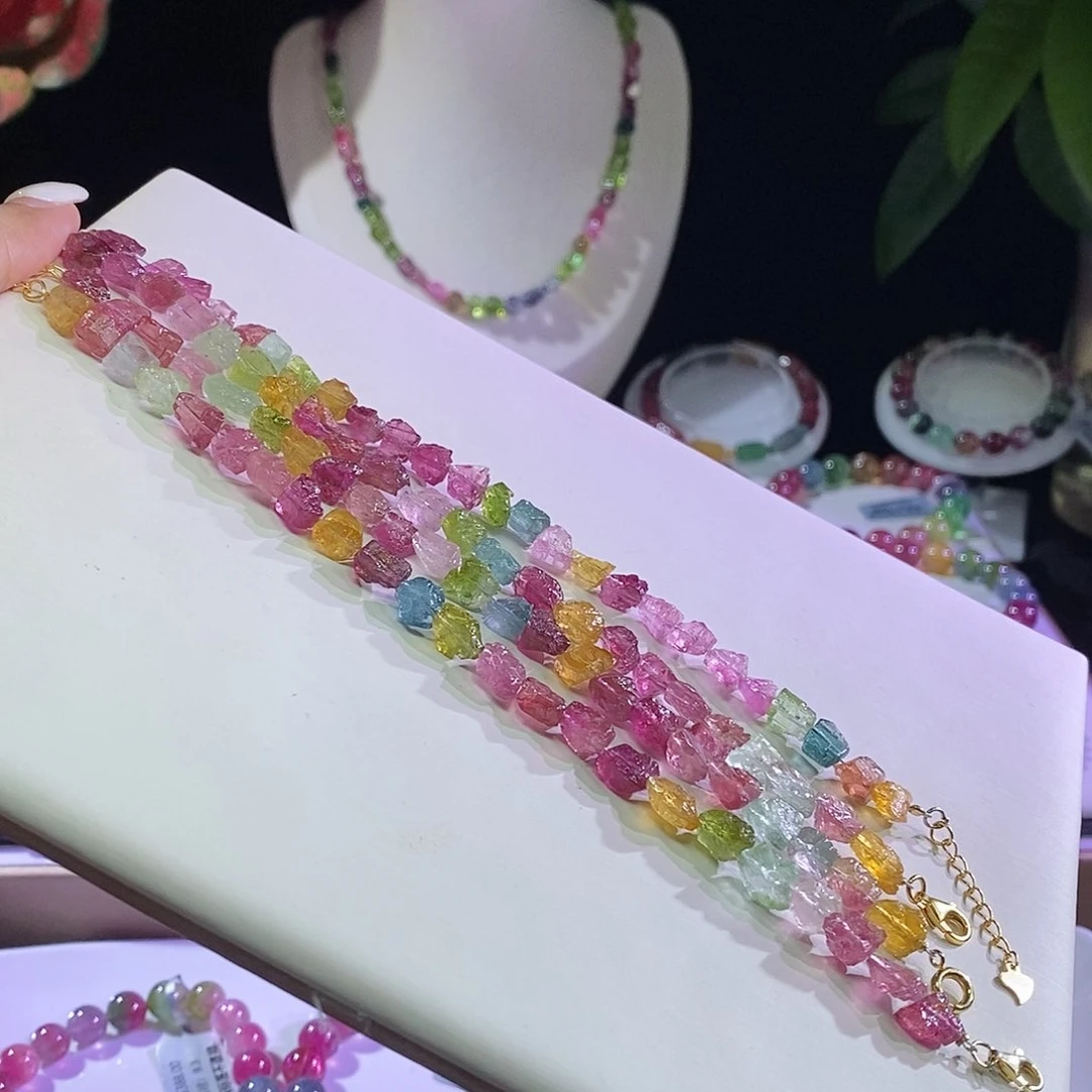 未镶嵌手链碧玺勿拍（原石520排线下