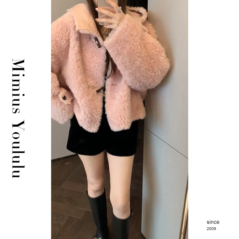 【mimius】七七 毛茸茸～羊剪绒皮毛一体外套 F10066