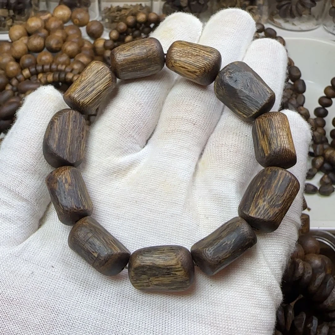 ^***叔手串沉香绿奇楠虎斑紫棋树心油16.5克