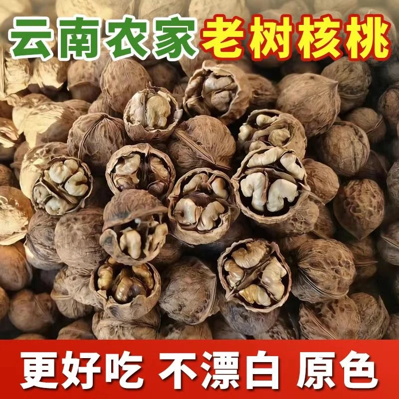 云南老树核桃自然晒干无漂白无清洗原味坚果