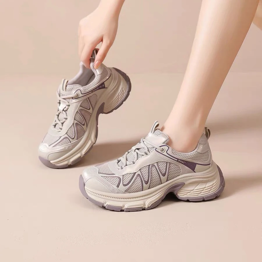 C8724   香槟紫  休闲潮流2025新款时尚运动休闲女老爹鞋