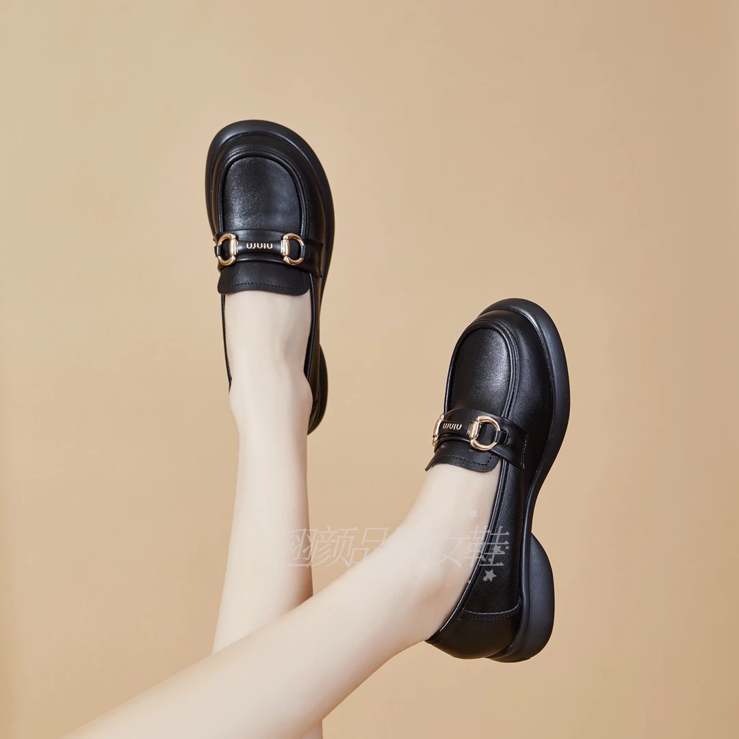 春秋时尚百搭舒适英伦风复古气质软皮软底小单鞋809