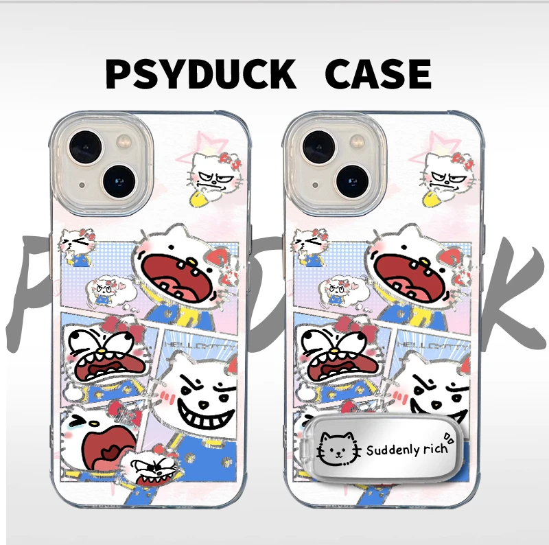 适用苹果华为一加小米搞怪凯蒂IMD羽纱创意动漫防摔手机壳