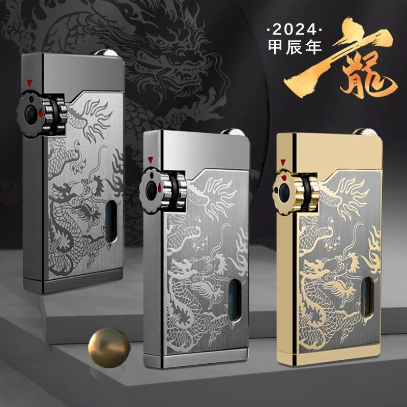 德国WEITELANGJOBON中邦充气防风双火打火机可视气仓双电镀龙复古