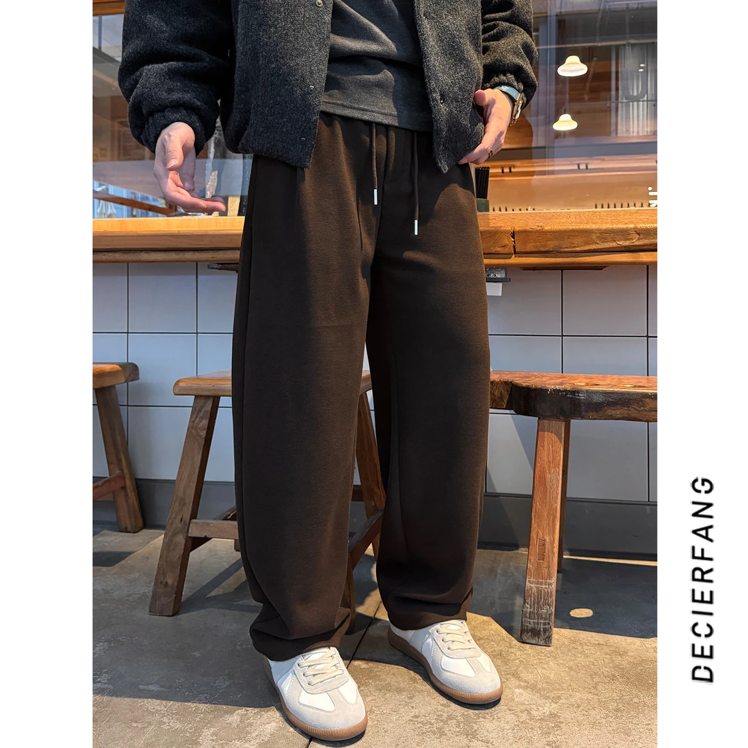 【秋冬 极简羊毛裤】美式捏褶休闲裤男士宽松直筒百搭休闲长裤潮