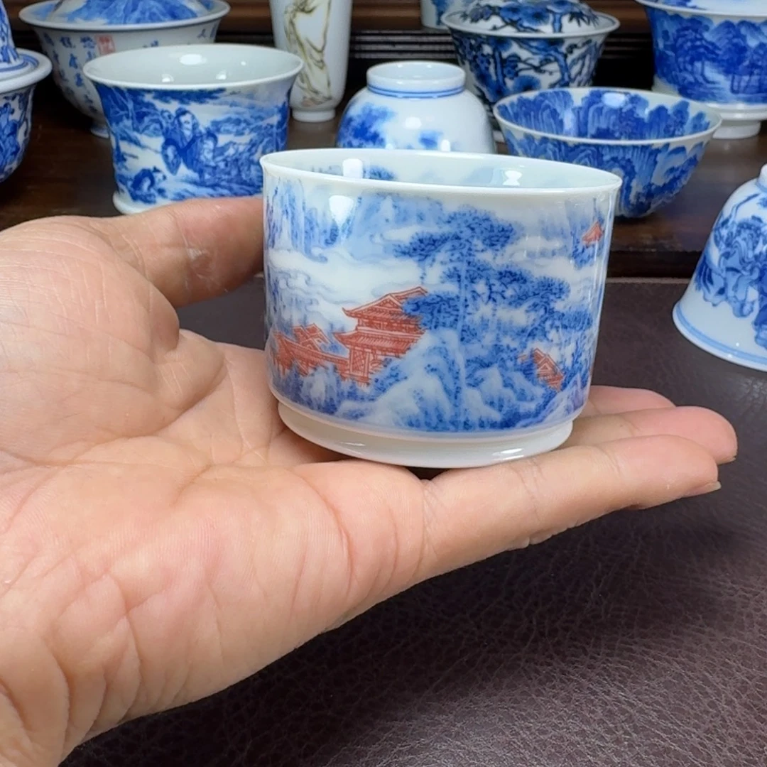 虎***！瓷片当代景德镇陶瓷手绘茶具