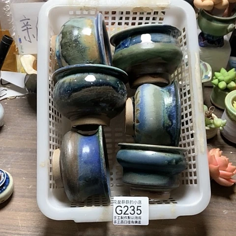 紫砂花盆235微瑕品口径7到8左右