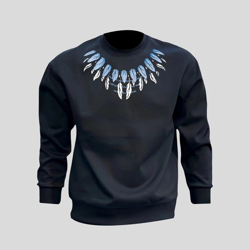 ohmmayby轻奢时尚复古秋冬款圆领卫衣长袖潮流百搭休闲痞帅男装