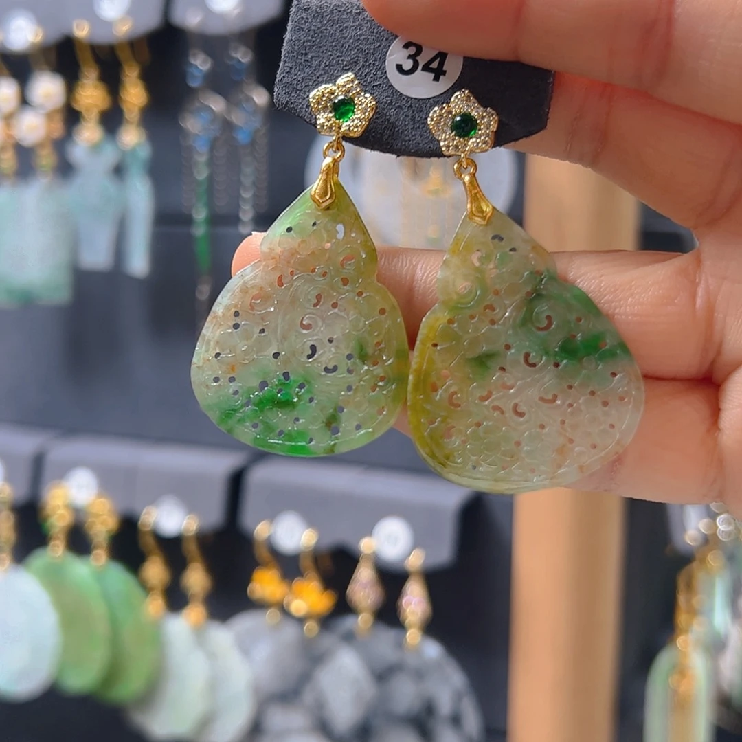 未镶嵌翡翠耳饰翡翠