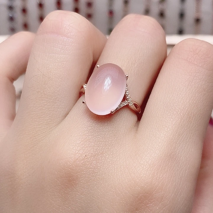 银S925镶嵌戒指芙蓉石