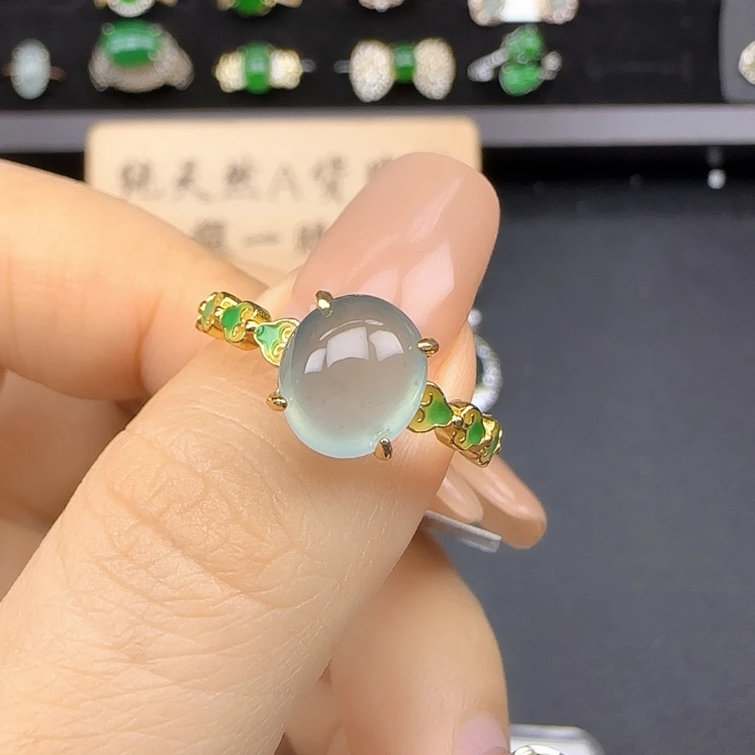 银S925镶嵌戒指翡翠