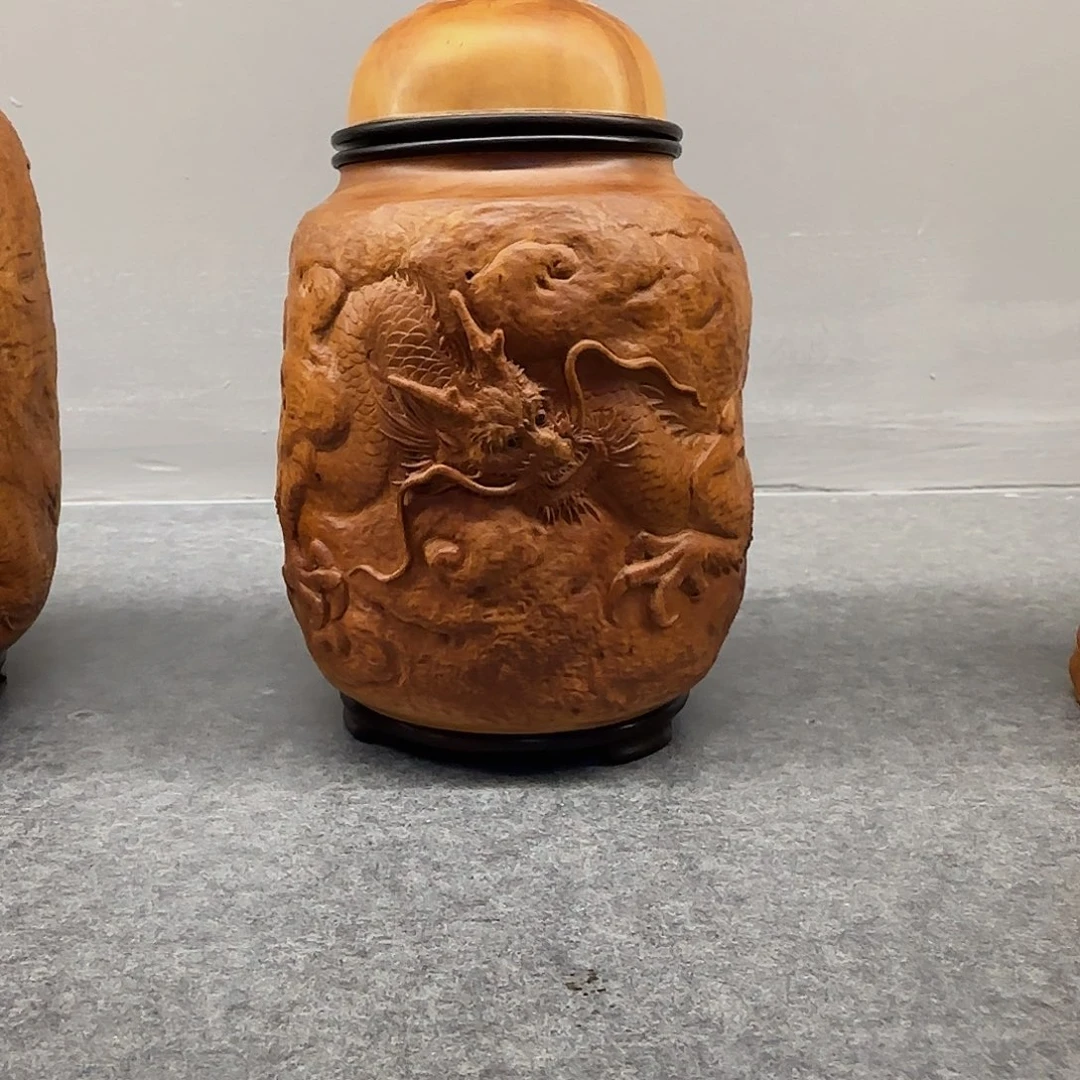 斿***龙檀香木老山檀香茶叶罐