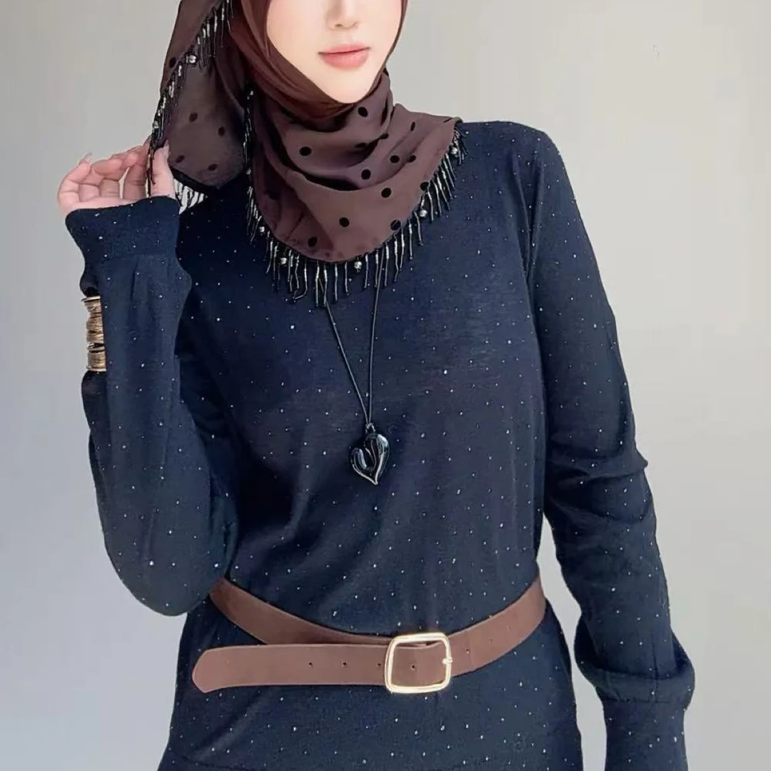 MARY.SR满天星烫钻软糯上衣