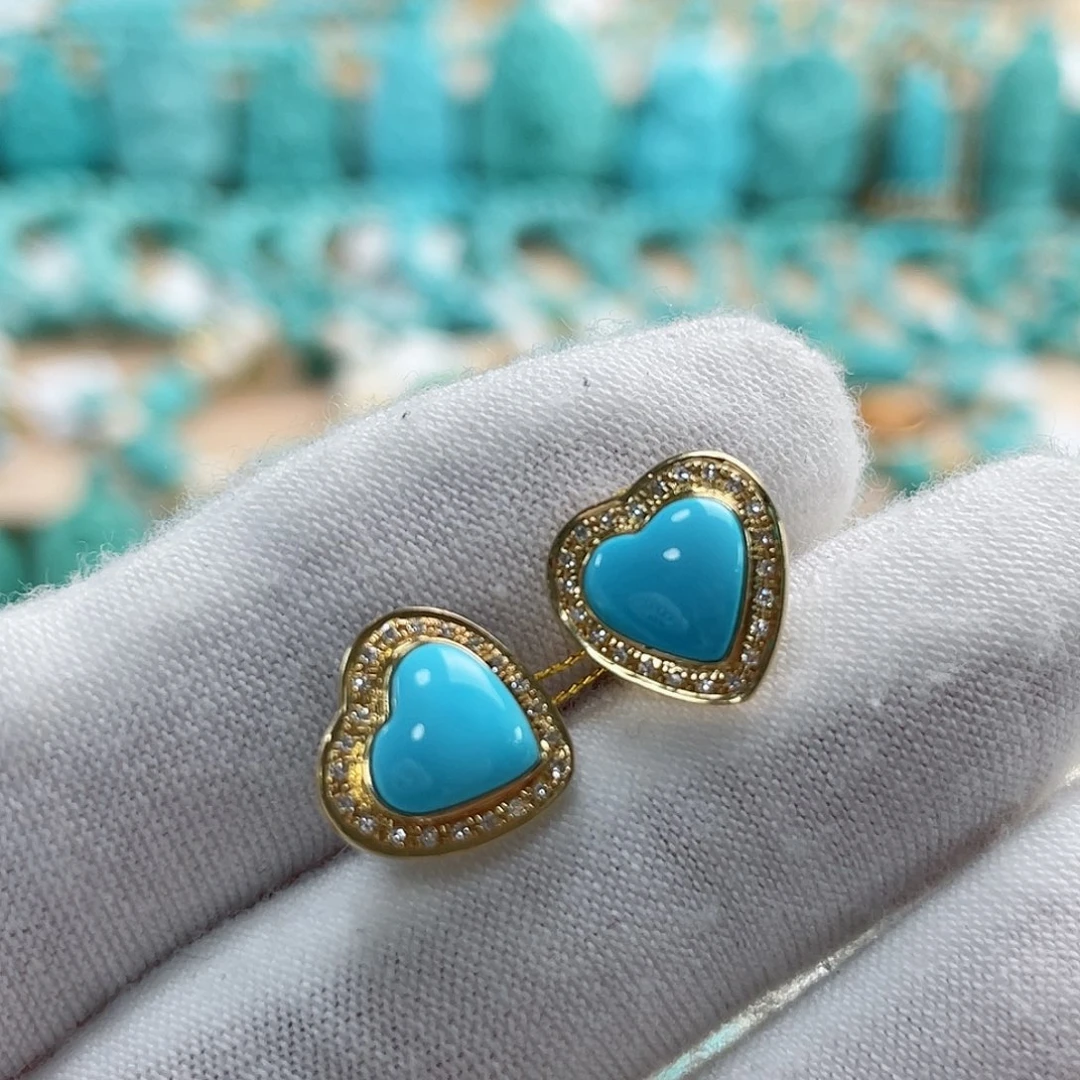 绿松石珠宝奇石18K金镶嵌