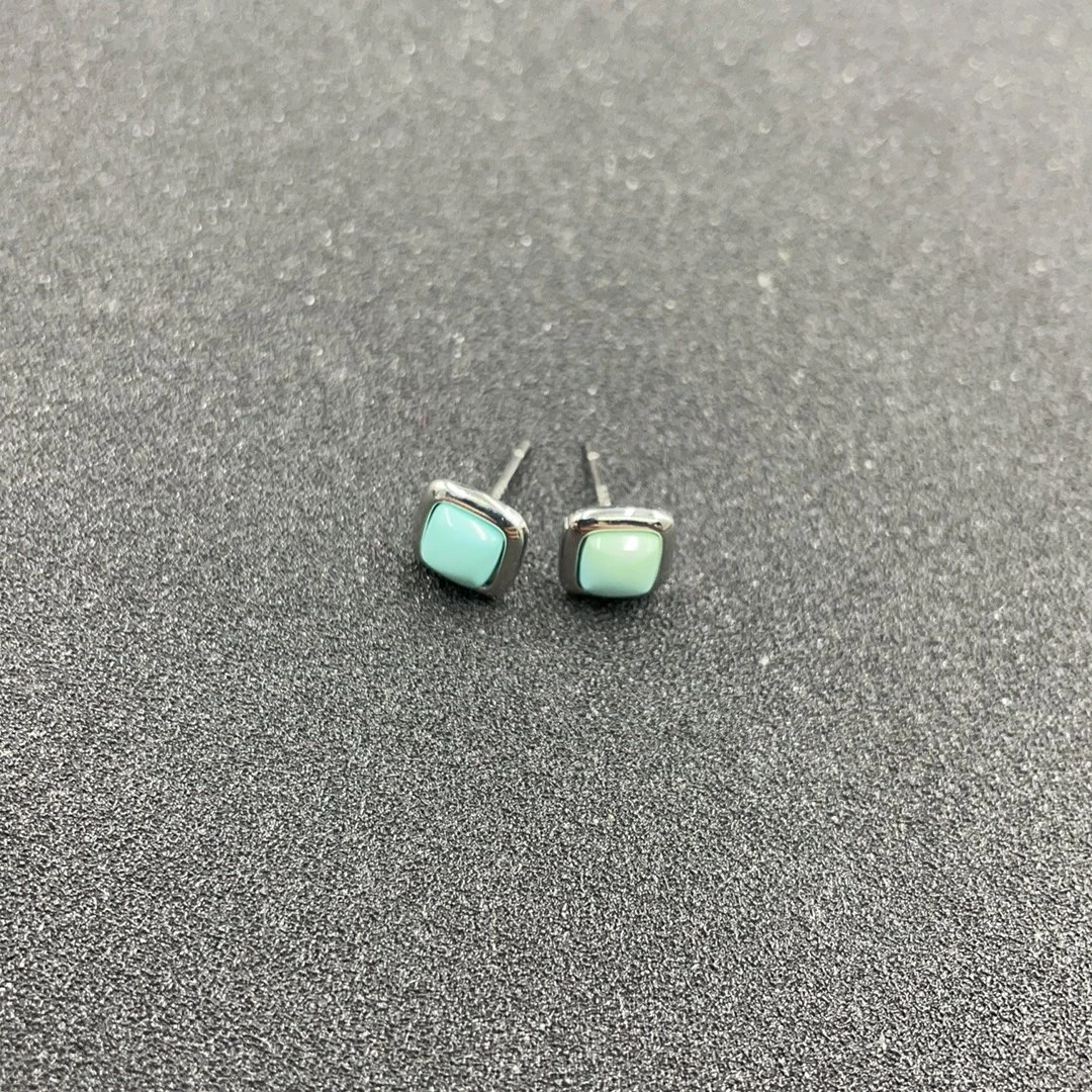 BY0509FPXQ标14 北玉精选 绿松石耳饰