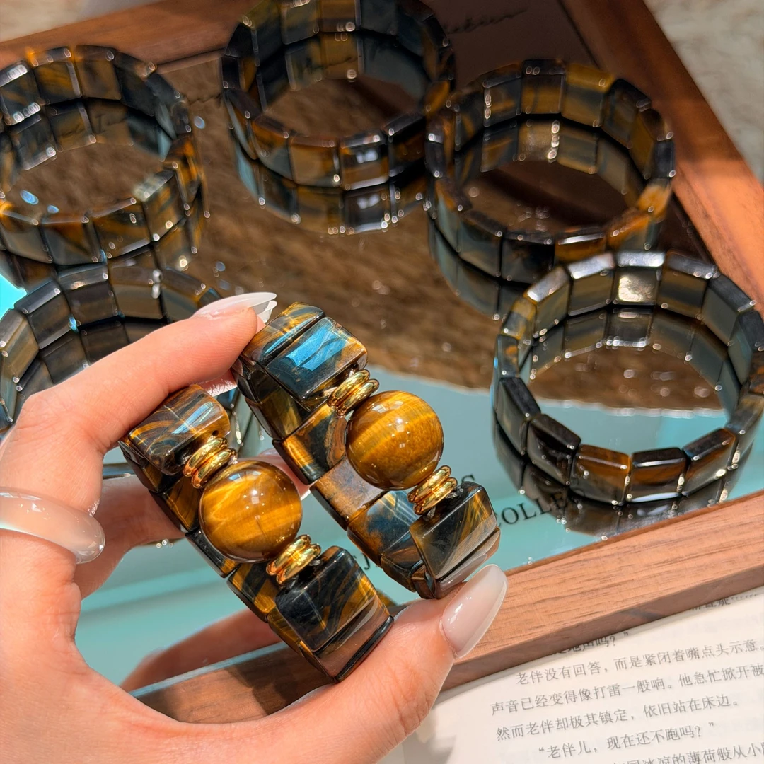 BEREAL彼悦·【金茫茫】彩虎眼石英质玉手串一多样性发其一