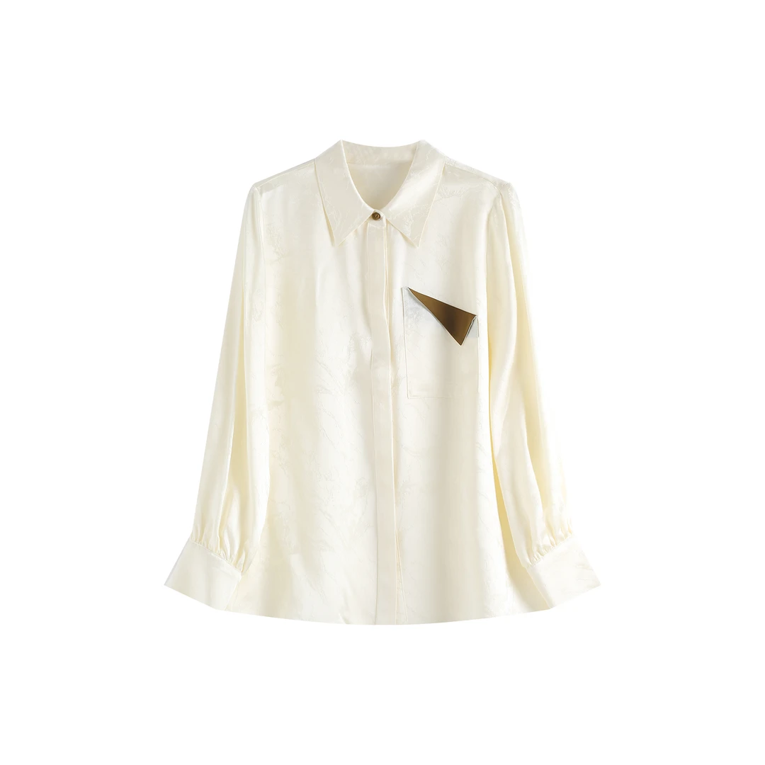 【MY】新款水纹桑波缎桑蚕丝衬衫 YJHY-621319