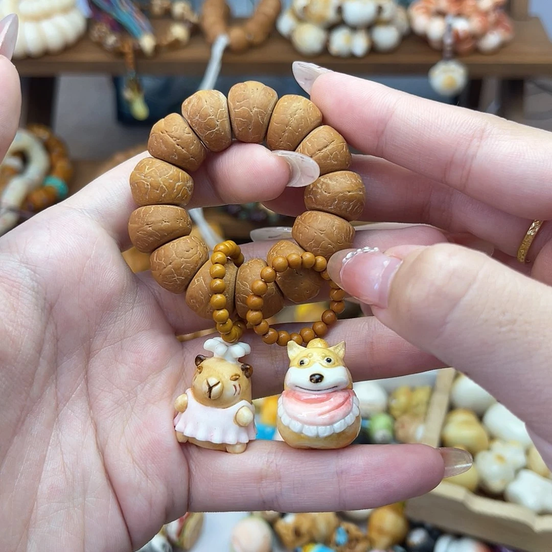 凤眼菩提手串皮*手捻搭配小狗卡皮