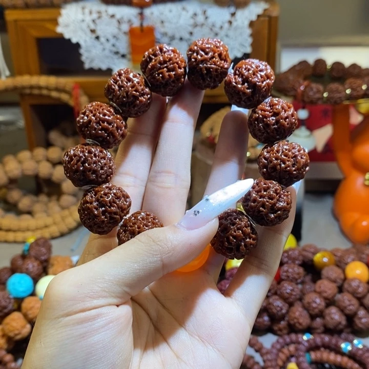 简***点手串金刚菩提205黑金刚肉一物