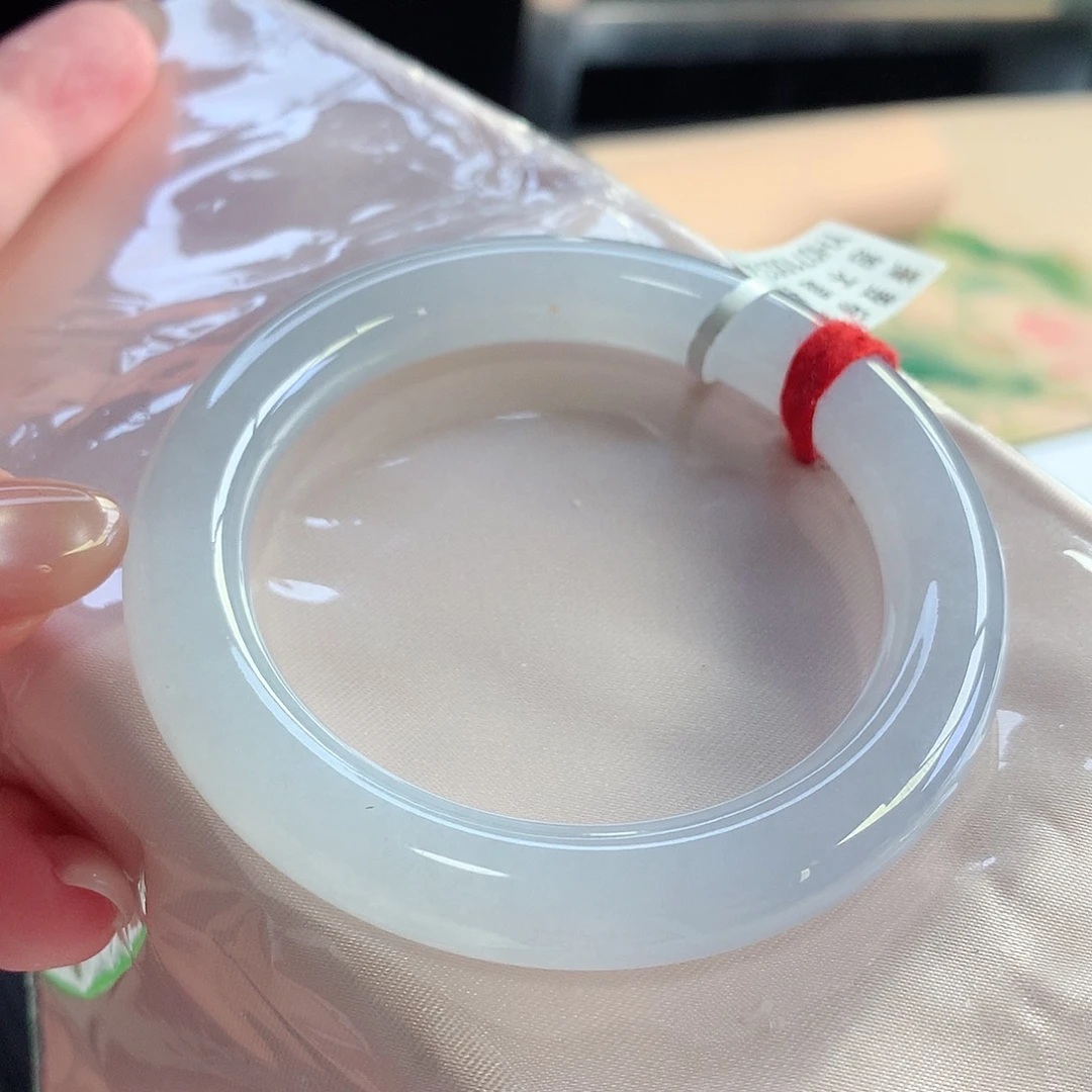 未镶嵌手镯翡翠天然A货翡翠53/54粉冰白简约小清新