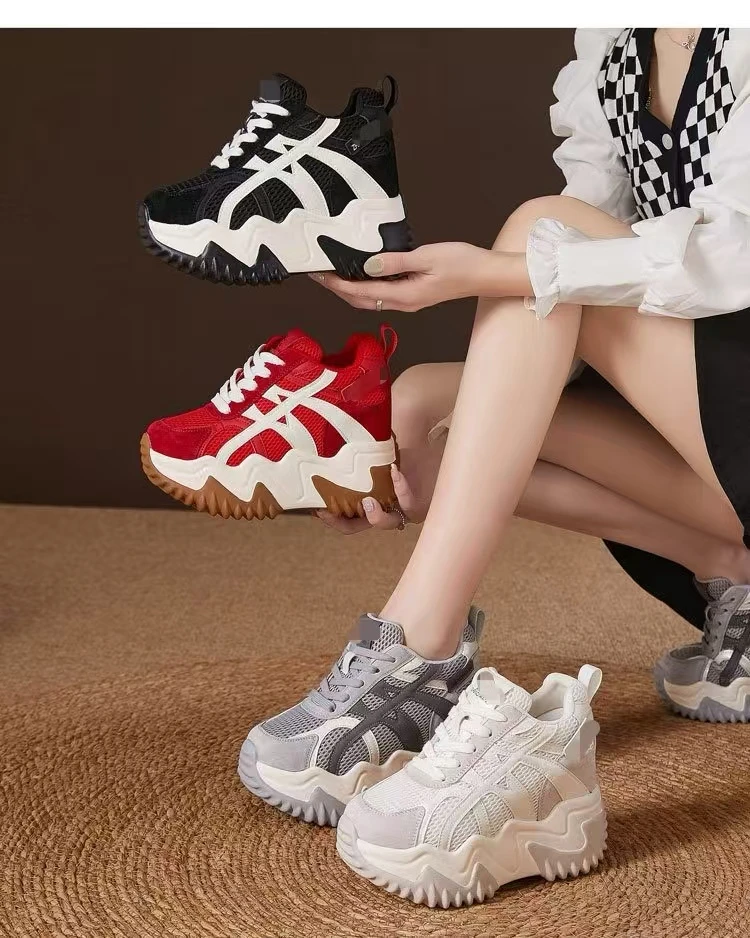 【红姐女鞋】增高老爹鞋女2025新款轻便小个子潮流女鞋