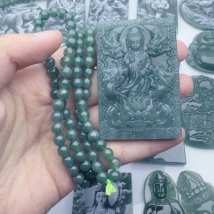 林***聪翡翠未镶嵌颈饰多样性发货天然A货翡翠