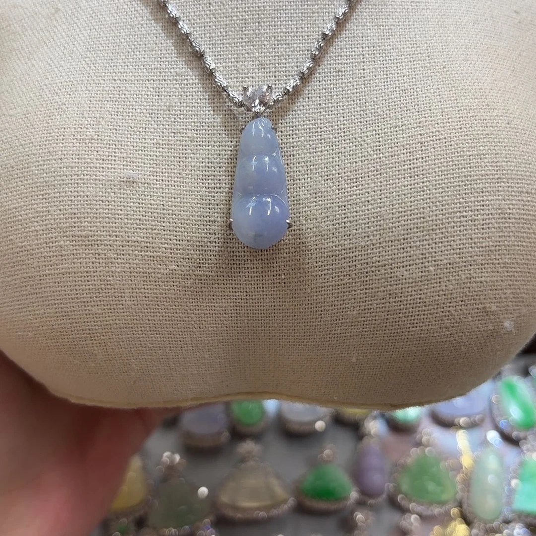 翡翠银S925镶嵌吊坠(不含链)