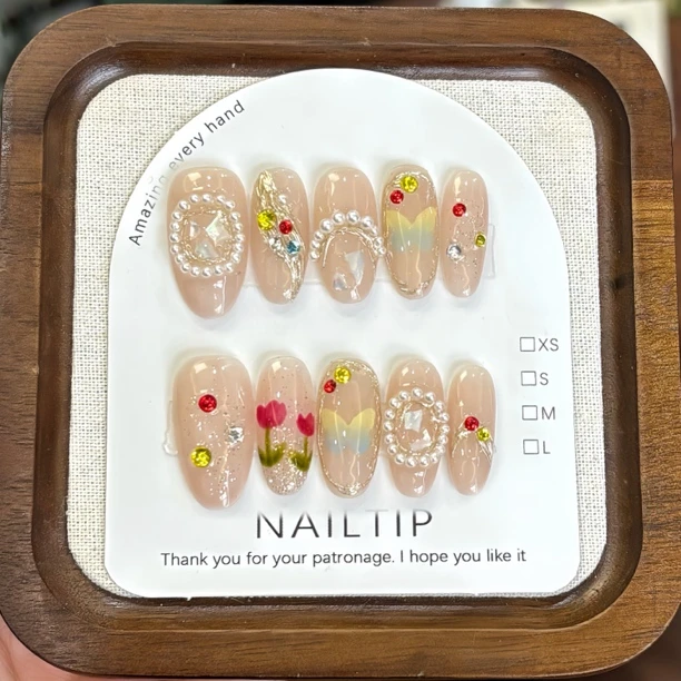 纯手工【夏日花园】复古宫廷风可爱重工巴洛克鎏金彩色少女穿戴甲