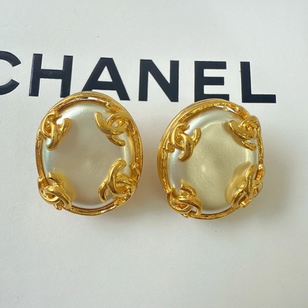 95新 Chanel/香奈儿 Chanel vintage香奈儿中古珍珠耳夹