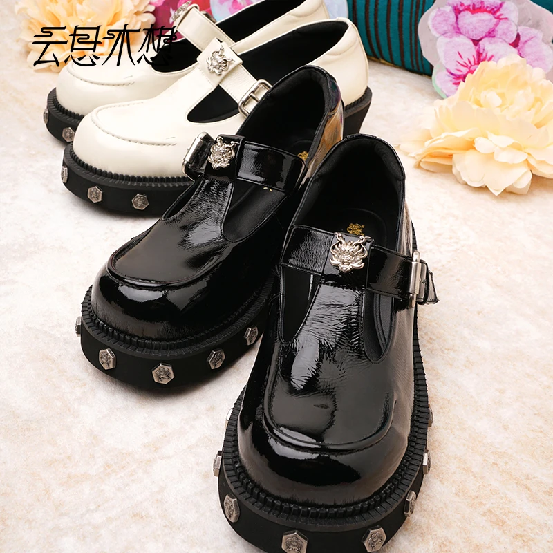 Ysimo-X云思木想 步霄云龙 品牌定制龙头柳钉复古玛丽珍鞋13070