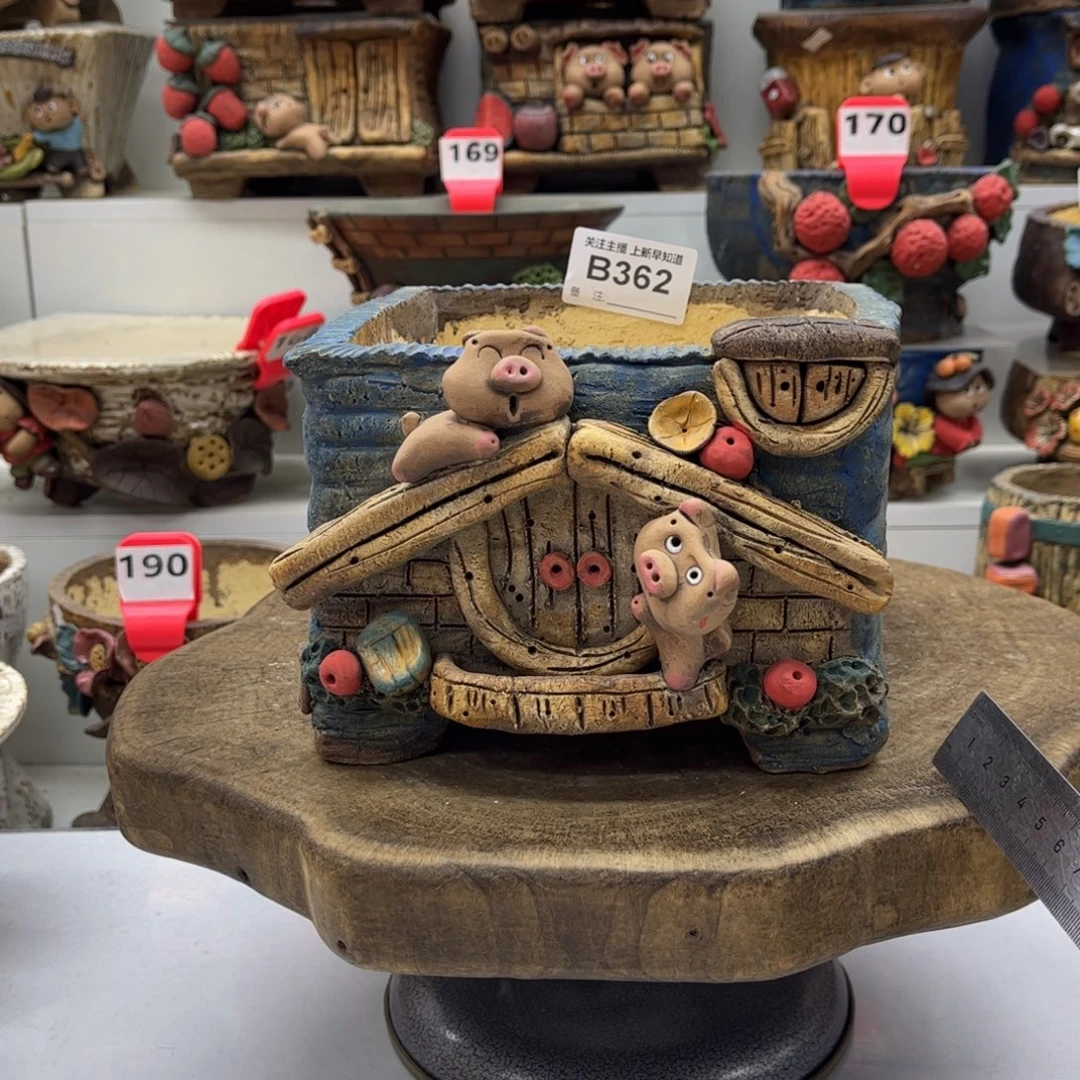 花盆362嘻哈粗陶手捏