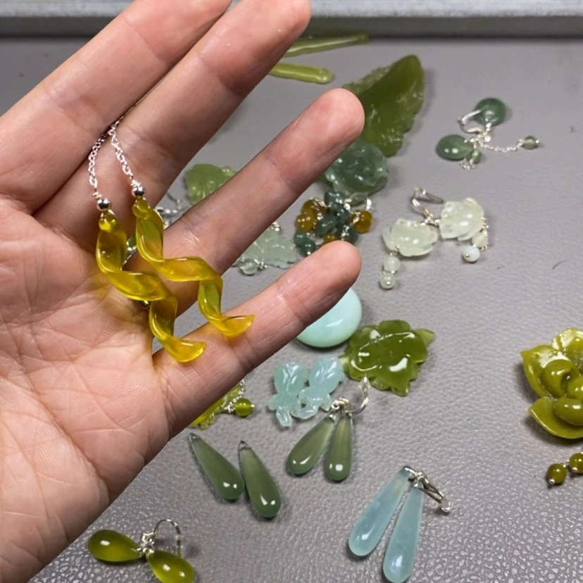 【闪购商品】未镶嵌蛇纹石玉挂件耳饰耳环项链