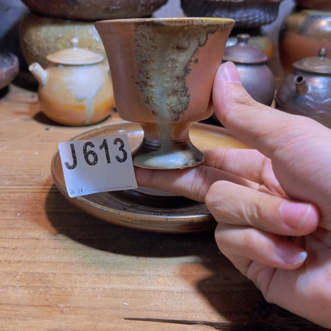 纯手工制作工艺（柴烧）裸烧纯手工制作柴烧杯613
