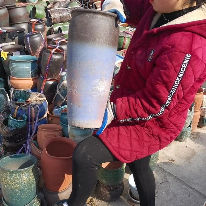 红陶口20高45瑕疵底裂