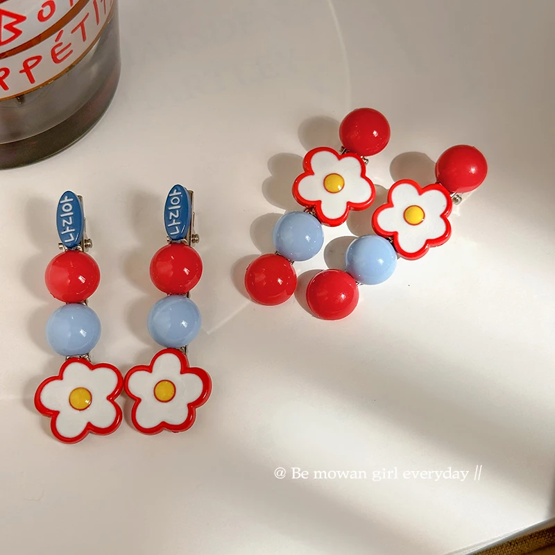 一对装~花朵发夹女边夹甜美前额发卡一字刘海夹子头饰2025新款