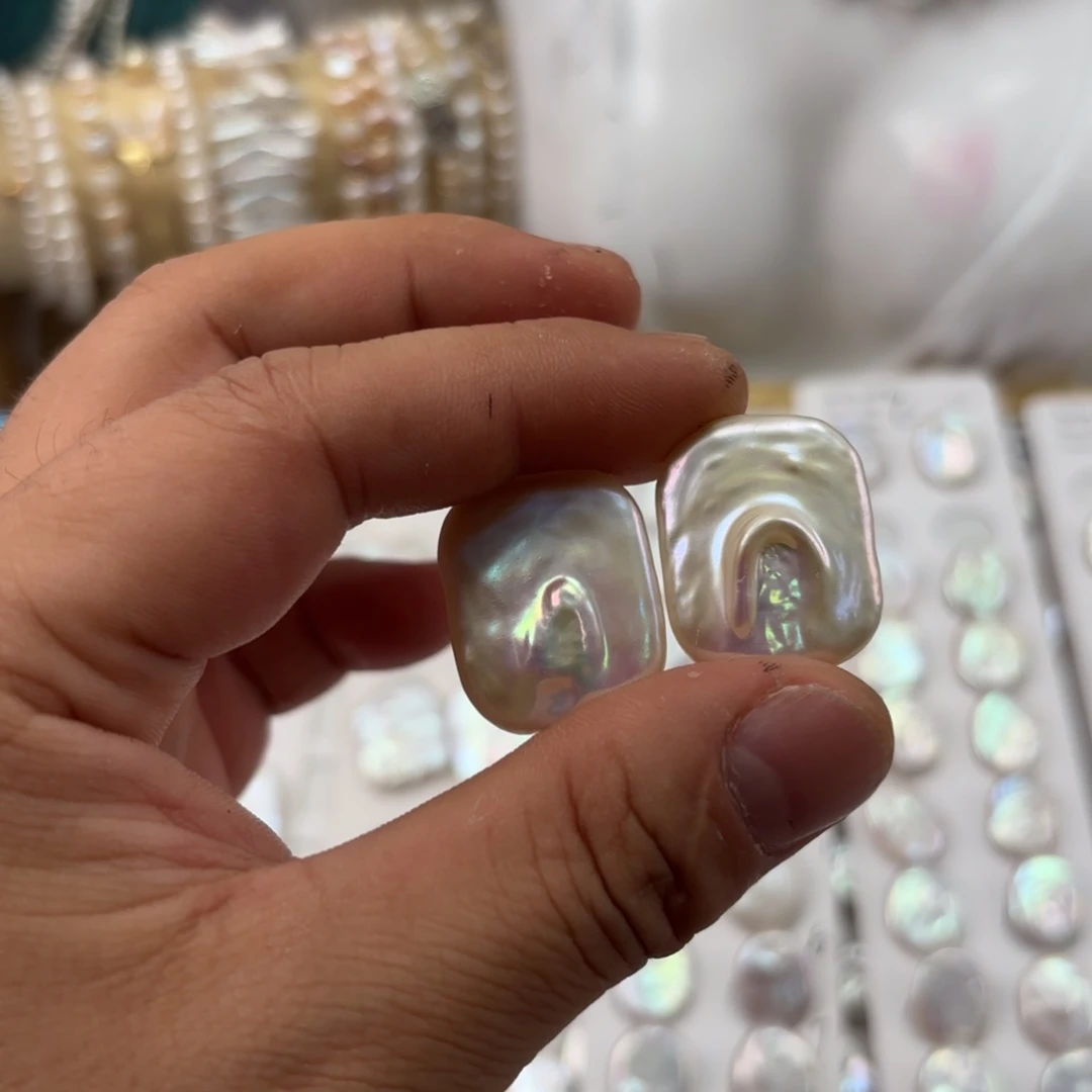 图***g银S925镶嵌淡水珍珠耳饰