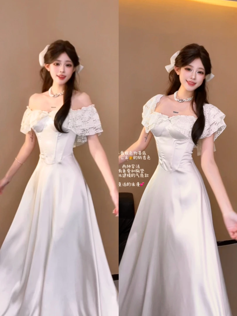 小莹日记【白雪】夏季韩系温柔法式气质小众显瘦连衣裙QXQHZ51861