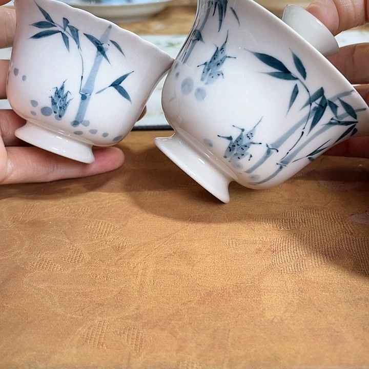 【闪购商品】草木灰斑竹枝盖碗➕中号杯