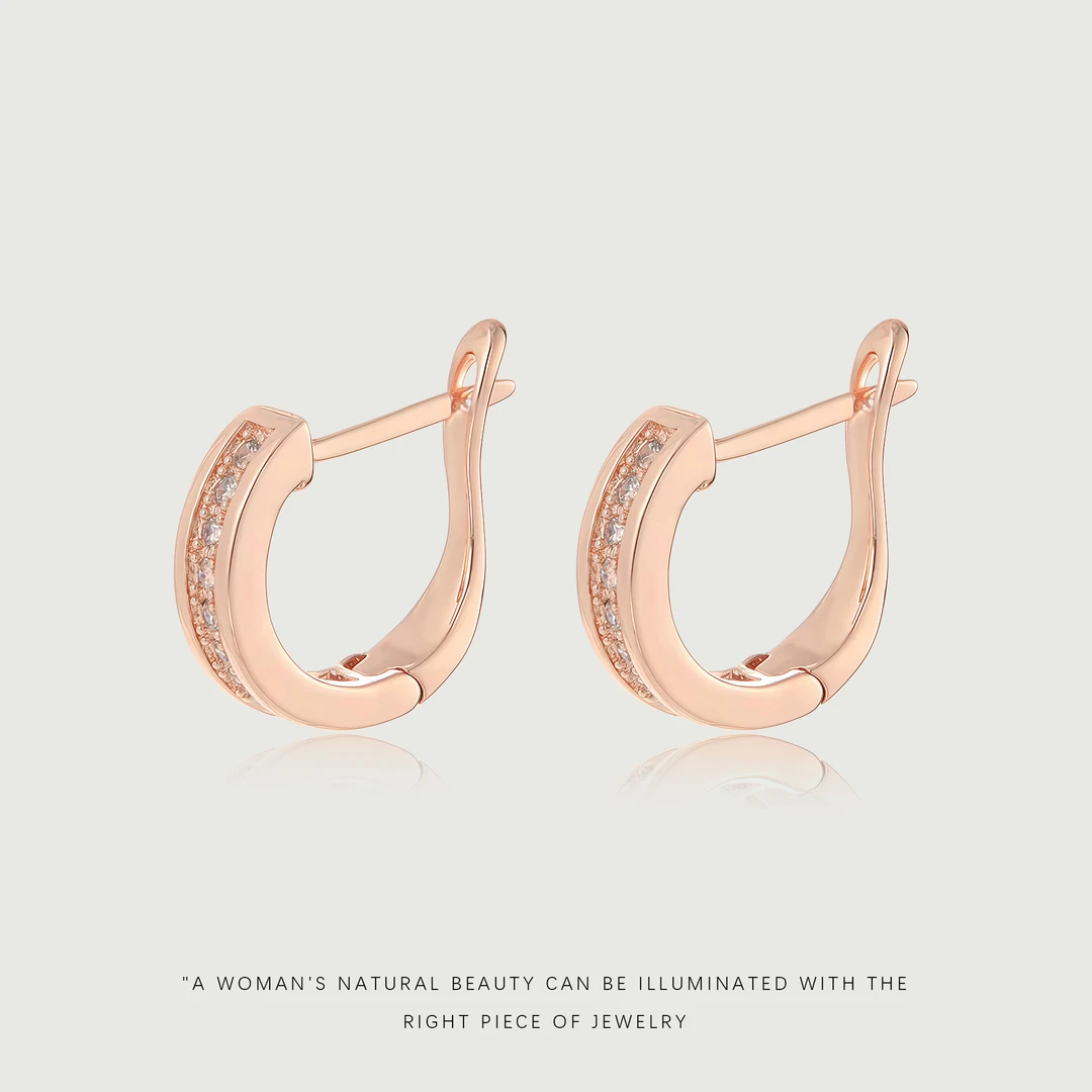 铜合金合成锆石耳饰 【定制耳环】百搭气质耳环A538