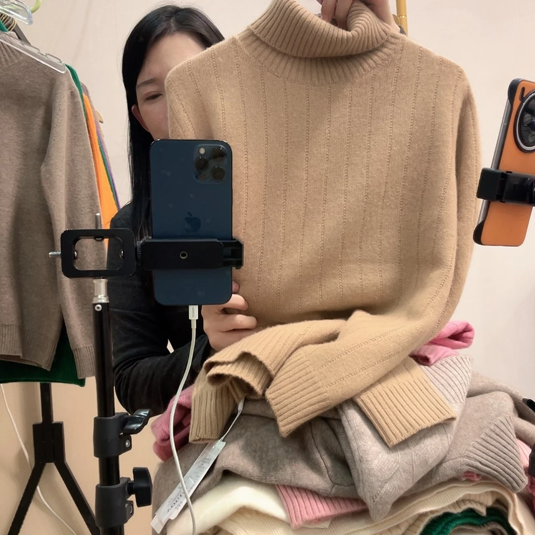 高反领金驼色胸围105