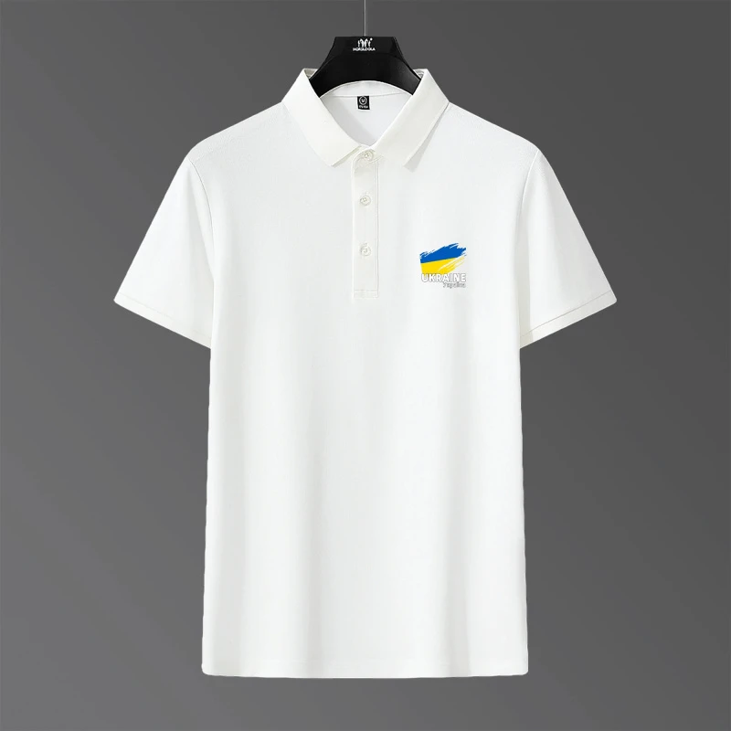 乌克兰国旗文化纪念翻领POLO衫男士高品质印花Ukraine运动时尚