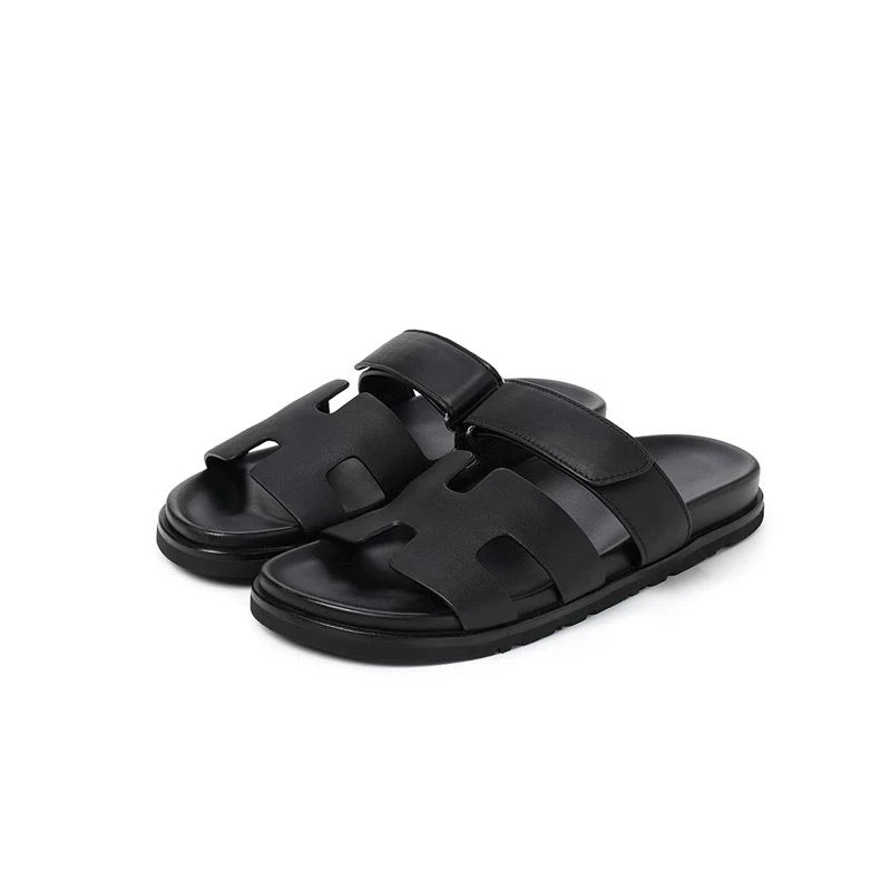 二舅拖一字带平底鞋外穿拖鞋 跟高3cm 230611