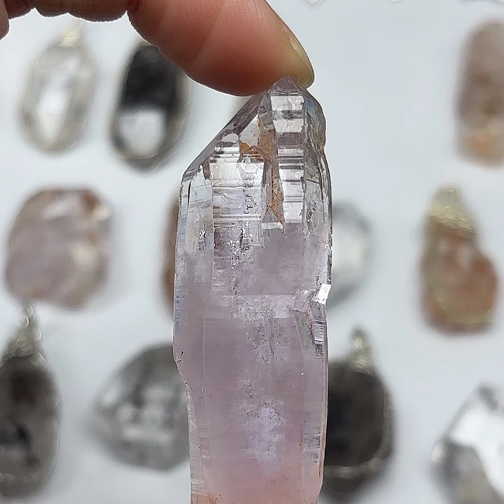 颈饰未镶嵌水晶薰衣草紫闪57mm+