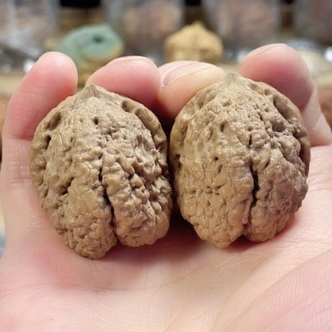 文玩核桃把件金*爆米花带彩40